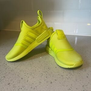 Adidas Green Slip-On Sneakers with Knitted Upper